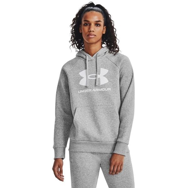 Bluza damska Under Armour Rival Fleece Big Logo Hoody. Szare bluzy Under Armour, xs, bez wzorów, sportowe, bez ramiączek, bez kaptura. Za 130.99 zł.