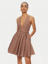 PINKO Sukienka koktajlowa Casalfermo 102777 Y3LE Brązowy Regular Fit. Brązowe sukienki Pinko, bez wzorów, z syntetyku, wizytowe, bez kołnierzyka, bez ramiączek. Za 849.99 zł.