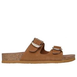 Sandały damskie Skechers Boho Clic Arch fit. Brązowe sandały Skechers, bez wzorów, boho, bez obcasa, bez zapięcia. Za 346.00 zł.