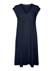 Vero Moda Sukienka "Marijune" w kolorze granatowym rozmiar: XS. Niebieskie sukienki Vero Moda, xs, bez wzorów, bez kołnierzyka, bez ramiączek, midi. Za 70.74 zł.