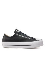 Converse Trampki Ctas Lift Clean Ox 561681C Czarny. Czarne trampki Converse, bez wzorów, ze skóry, bez zapięcia. Za 339.99 zł.