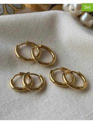 Luseera Kolczyki-kreole (3 pary) rozmiar: onesize. Żółte kolczyki Luseera, ze stali. Za 39.99 zł.