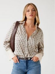 Guess Top 166913 Beżowy Classic Fit. Brązowe topy Guess, l, z aplikacjami, bez kołnierzyka, bez ramiączek. Za 399.99 zł.