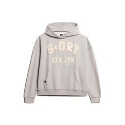 Bluza damska z kapturem Superdry Athletic Essentials. Szare bluzy Superdry, l, bez wzorów, prążkowane, eleganckie, bez ramiączek, z kapturem. Za 363.35 zł.