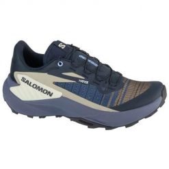 Buty do biegania damskie Salomon Genesis. Niebieskie buty do biegania Salomon, bez wzorów, z materiału, bez zapięcia, do biegania. Za 591.85 zł.