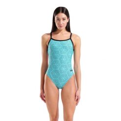 Strój kąpielowy damski Arena Allover Swimsuit Challenge Back. Niebieskie stroje jednoczęściowe Arena, bez wzorów, sportowe. Za 219.99 zł.