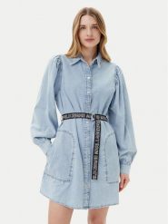 Karl Lagerfeld Jeans Sukienka jeansowa A2W13022 Niebieski Regular Fit. Niebieskie sukienki Karl Lagerfeld Jeans, xs, bez wzorów, z bawełny, bez kołnierzyka, bez ramiączek. Za 439.99 zł.