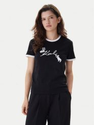 KARL LAGERFELD T-Shirt B1W17040 Czarny Slim Fit. Czarne t-shirty KARL LAGERFELD, xl, bez wzorów, z bawełny, bez kołnierzyka, bez ramiączek. Za 429.99 zł.