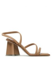 Chiara Ferragni Sandały CF3130-002 Brązowy. Brązowe sandały Chiara Ferragni, bez wzorów, ze skóry, bez obcasa, na słupku, bez zapięcia. Za 1,279.00 zł.