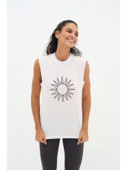 Onamaste Top sportowy "Olivia" w kolorze białym rozmiar: S/M. Białe topy sportowe Onamaste, m, bez wzorów, z bawełny, outdoorowe. Za 86.99 zł.