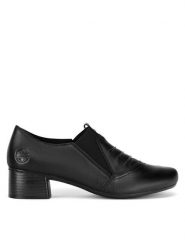 Rieker Półbuty 41657-00 Czarny. Czarne półbuty wsuwane Rieker, bez wzorów, ze skóry, bez obcasa, na obcasie. Za 329.99 zł.