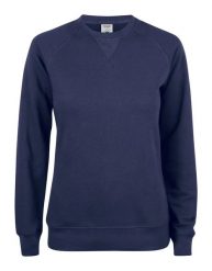 Clique Premium OC Roundneck Women bluza z bawełny organicznej – dark navy. Niebieskie bluzy CLIQUE, s, bez wzorów, z bawełny, bez ramiączek, bez kaptura. Za 226.96 zł.