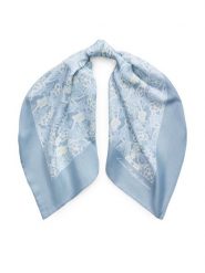 LAUREN RALPH LAUREN Chusta 454P14497002 Błękitny. Niebieskie chusty Lauren Ralph Lauren, bez wzorów, z jedwabiu. Za 519.99 zł.