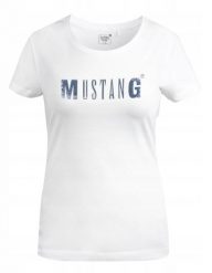 Koszulka Damska Mustang Sportowa Biała Bawełna Logo. Białe t-shirty sportowe Mustang, s, bez wzorów, z bawełny, bez ramiączek. Za 69.00 zł.