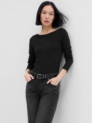 Gap Bluzka 540606-04 Czarny Slim Fit. Czarne bluzki GAP, xxs, bez wzorów, z bawełny, bez kołnierzyka, bez ramiączek. Za 89.99 zł.