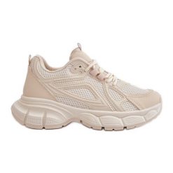 Buty Sportowe Sneakersy Damskie Beżowe Timoci beżowy. Brązowe buty treningowe bez wzorów, bez zapięcia, trekkingowe. Za 125.58 zł.