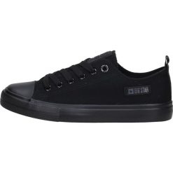 Czarne tekstylne trampki damskie BIG STAR KK274009. Czarne trampki BIG STAR, bez wzorów, z tkaniny, retro, bez zapięcia. W wyprzedaży za 104.13 zł.