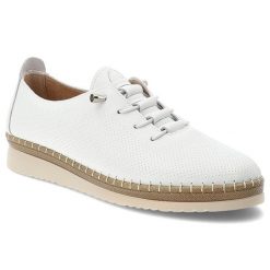 Półbuty damskie Filippo, cholewka ze skóry naturalnej licowej perforowana powierzchnia wiązany fason, białe, DP7542/26. Białe półbuty wsuwane Filippo, bez wzorów, ze skóry, bez obcasa. Za 189.00 zł.