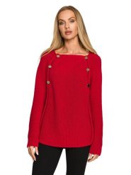 Made of emotion Sweter w kolorze czerwonym rozmiar: S/M. Czerwone swetry Made Of Emotion, m, bez wzorów, bez ramiączek. Za 146.85 zł.