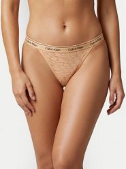 Calvin Klein Dół od bikini LV00QD5213 Beżowy. Brązowe bikini Calvin Klein, bez wzorów, z syntetyku. Za 79.99 zł.