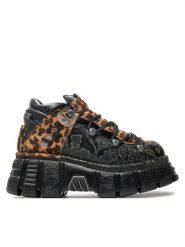 NEW ROCK Botki M-106NB-C2 Czarny. Czarne botki NEW ROCK, bez wzorów, ze skóry, rockowe, bez obcasa, na płaskiej podeszwie, bez zapięcia. Za 1,119.00 zł.