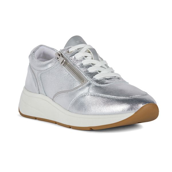Buty damskie Geox Cristael. Szare buty treningowe Geox, na lato, bez wzorów, z gumy, bez zapięcia. Za 569.99 zł.
