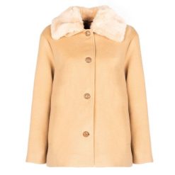 Trussardi Jeans Kurtka "Little Coat" | 56S00245 1T001523 | Little Coat | Kobieta | Piaskowy, Beżowy. Brązowe kurtki TRUSSARDI, s, bez wzorów, z elastanu, bez kaptura. W wyprzedaży za 549.00 zł.