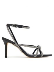 Guess Sandały FLJMRT ELE03 Czarny. Czarne sandały Guess, z aplikacjami, ze skóry, bez obcasa, na szpilce, bez zapięcia. Za 419.99 zł.