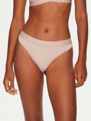 Tommy Hilfiger Stringi UW0UW05510 Beżowy. Brązowe stringi Tommy Hilfiger, bez wzorów, z syntetyku. Za 99.99 zł.