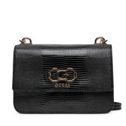 Torebka Guess. Czarne listonoszki Guess, z aplikacjami, bez dodatków. Za 449.99 zł.