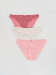 Bawełniane majtki typu figi 3 pack - wielobarwny. Figi Reserved, bez wzorów, z bawełny. Za 49.99 zł.