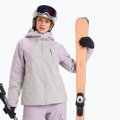 Kurtka snowboardowa damska ROXY Wild Twist. Fioletowe kurtki narciarskie Roxy, na zimę, l, bez wzorów, z materiału, bez kaptura, snowboardowy, primaloft. Za 1,483.70 zł.