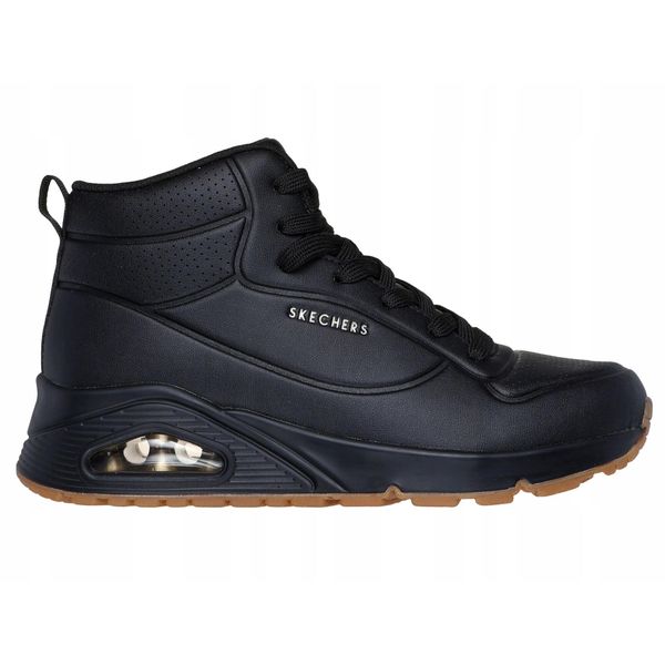BUTY damskie SKECHERS UNO HIGH wysokie sportowe na jesień. Czarne buty sportowe lifestyle Skechers, na jesień, bez wzorów, sportowe, bez zapięcia, skechers sport. Za 299.99 zł.