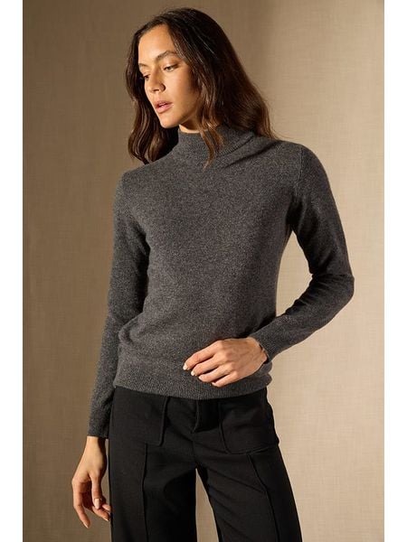 Perfect Cashmere Kaszmirowy sweter "Evelina" w kolorze antracytowym rozmiar: L. Czarne swetry Perfect Cashmere, l, bez wzorów, z kaszmiru, bez ramiączek. Za 453.95 zł.