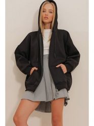 Trend Alaçatı Stili Bluza w kolorze czarnym rozmiar: XL. Czarne bluzy z kapturem Trend Alaçatı Stili, xl, bez wzorów, bez kaptura. Za 92.86 zł.