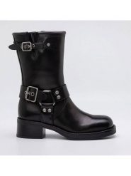 Replay Skórzane kozaki w kolorze czarnym rozmiar: 40. Czarne kozaki Replay, na zimę, bez wzorów, bez obcasa, bez zapięcia. Za 491.99 zł.