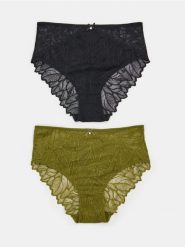 Koronkowe figi z wysokim stanem 2 pack - wielobarwny. Figi Sinsay, bez wzorów, z koronki, z podwyższonym stanem. Za 19.99 zł.