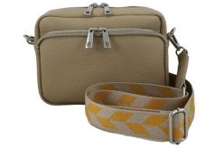 Listonoszka skórzana BARBERINI'S 944-2 beżowa. Brązowe shopper bag Barberinis, bez wzorów, ze skóry, casualowe, bez dodatków. Za 239.99 zł.