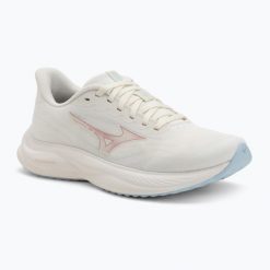 Buty do biegania damskie Mizuno Revolt 4. Białe buty do biegania Mizuno, bez wzorów, z gumy, bez zapięcia, do biegania. Za 299.99 zł.