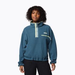 Bluza polarowa damska Columbia Helvetia II Cropped Half Snap Fleece. Niebieskie bluzy bez kaptura Columbia, bez wzorów, z polaru, bez kaptura, trekkingowe. Za 201.99 zł.