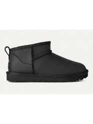 UGG Skórzane botki "Classic Ultra Mini" w kolorze czarnym rozmiar: 40. Czarne botki UGG, bez wzorów, z wełny, bez obcasa, bez zapięcia. Za 676.04 zł.