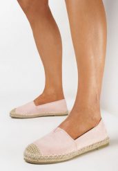 Różowe Espadryle Płaskie z Plecionymi Wstawkami Xenisa. Czerwone espadryle Born2be, bez wzorów, bez obcasa, na płaskiej podeszwie. W wyprzedaży za 67.99 zł.