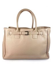 Lia Biassoni Skórzana torebka w kolorze beżowym - 38 x 28 x 15 cm rozmiar: onesize. Brązowe torebki klasyczne Lia Biassoni, bez wzorów, z materiału, przez ramię, bez dodatków. Za 428.45 zł.