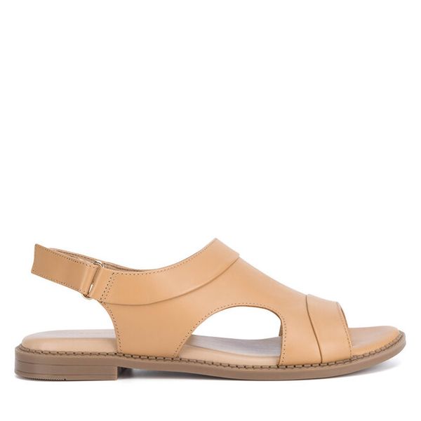 Sandały Lasocki. Brązowe sandały Lasocki, bez wzorów, bez obcasa, na płaskiej podeszwie, bez zapięcia. Za 159.99 zł.