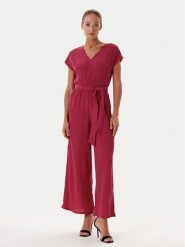 Tatuum Kombinezon Koreki 1 T2507.077 Różowy Wide Leg. Czerwone sukienki Tatuum, xxl, bez wzorów, z syntetyku, bez kołnierzyka, bez ramiączek. Za 269.99 zł.