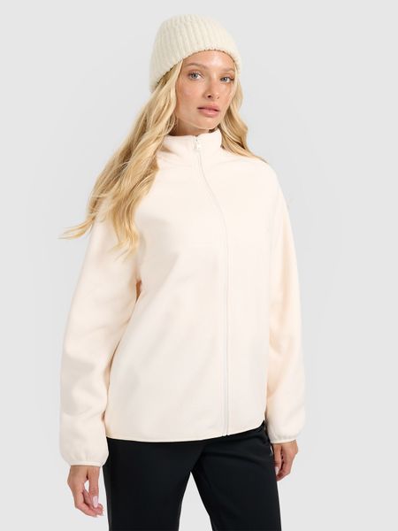 4F Polar ze stójką oversize damski - biały XS. Białe bluzy z polaru 4f, xs, bez wzorów, z materiału. Za 169.99 zł.