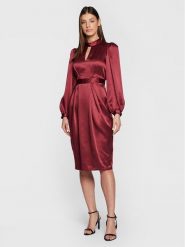 Closet London Sukienka codzienna D8551 Bordowy Regular Fit. Czerwone sukienki Closet London, na co dzień, bez wzorów, z syntetyku, bez kołnierzyka, bez ramiączek, proste. Za 129.99 zł.