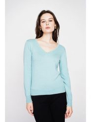 ASSUILI Sweter w kolorze turkusowym rozmiar: 34. Niebieskie swetry Assuili, bez wzorów, klasyczne, bez ramiączek. Za 127.05 zł.