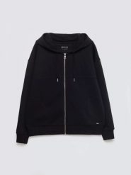 Bluza damska z kapturem rozpinana czarna Selina 906. Czarne bluzy BIG STAR, l, bez wzorów, z dzianiny, retro, bez ramiączek, z kapturem. Za 249.99 zł.