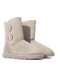 ISLAND BOOT Botki zimowe "Elisa" w kolorze beżowym rozmiar: 40. Brązowe botki Island Boot, z aplikacjami, bez obcasa, bez zapięcia. Za 185.74 zł.